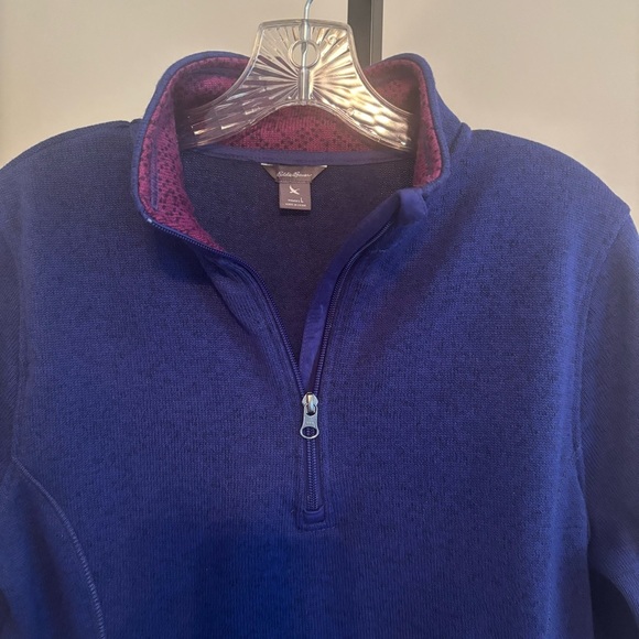 Eddie Bauer Blue Zip Up Sweater with Soft Fleece - Picture 2 of 7